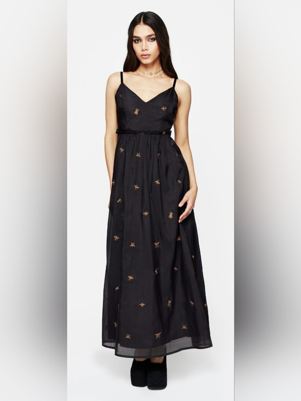 Disturbia Insectarium Embroidered Organza Cami Gown, VGUC, Size 8